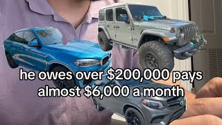 Customer owes $200,000 on turo cars he bought and pays $7,000 a month‼️$100,000 in negative equity‼️