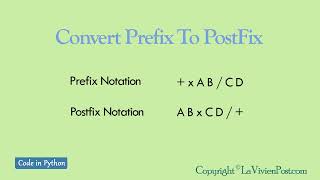 Python coding question - prefix to postfix using stack or recursion