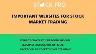 StockPro | IMPORTANT WEBSITES FOR STOCK MARKET TRADING