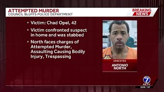Council Bluffs police say they found stabbing victim trying to restrain suspect during possible h...