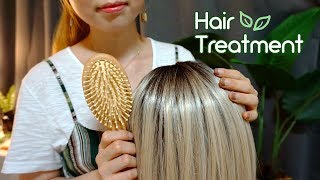 ASMR Sleepy Hair Treatment 👱‍♀ brushing, haircut, shampoo, scalp massage, argan oil