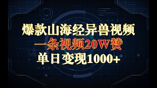 【梦溪部落】爆款山海经异兽视频，一条视频点赞20W+，抖音涨粉极快！引流单日变现1000+~