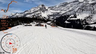 [4K] Skiing Les Diablerets, Marzot-Diablerets Rouge and Willy Favre, Vaud Switzerland, GoPro HERO10
