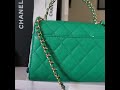 Chanel chain clutch green caviar gold hard ware elitefashionus 23p