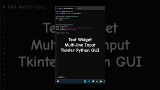 Text Area Widget | Multi-line Input | #python Tkinter GUI 🐍 #shorts #coding #pythongui #tkinter