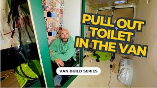 A pull out toilet in the shower. Van Build Series