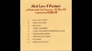 Nick Lowe \u0026 The Rockpile - Live at Winterland, San Francisco ( Full album)