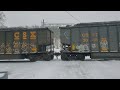 csx heritage unit 1897 monon in the snow on a long loaded coal train in the snow ijamsville md 1 6