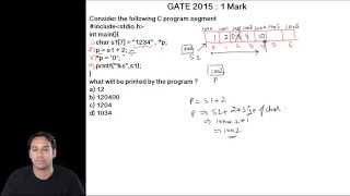 C Programming 25 gate 2015 Question on string and pointer