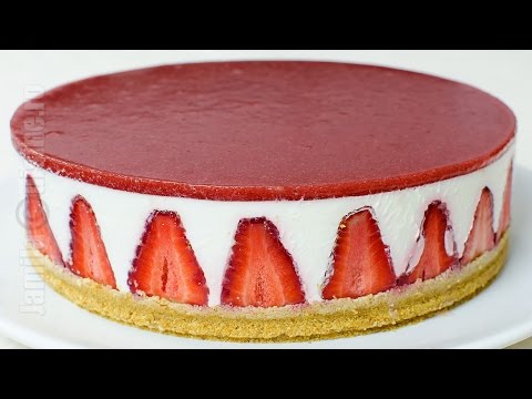 Cheesecake Fara Coacere Cu Capsuni - Reteta Video » JamilaCuisine