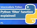 Filtering with the 'filter' function! | Intermediate Python Tutorial | Updated 2023