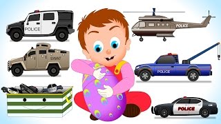 Surprise Eggs Police Vehicles | Cars & Trucks for Children | Little Kids TV