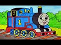 how to draw thomas train . learn colors easy drawing painting coloring pages for kids tim tim tv