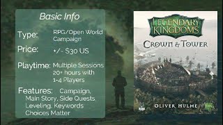 Legendary Kingdoms: Crown and Tower RPG Gamebook Review