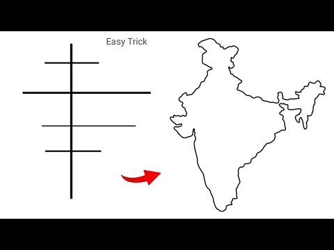 How To Draw Indian Map Easy Easy Trick India Map Drawing India Map