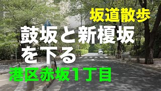 「鼓坂と新榎坂」を下る坂道散歩 港区赤坂1丁目