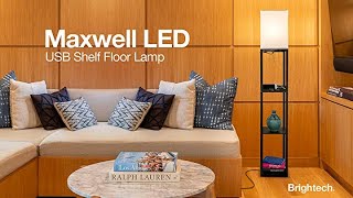 Brightech Maxwell Charging Edition - LED Shelf Floor Lamp for Living Rooms \u0026 Bedrooms