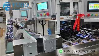 cat food bag sorting counting carton box packaging line | pet food sachets counter machine