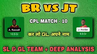 BR vs JT Dream11 Team Prediction | Dream11 Today CPL Match Prediction | Dream11 | CPL Dream11 Team