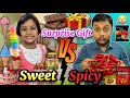 Titir Surprise😱..Sweet Vs SPICY Food Challenge🔥🤣||Funny Challenge Video#funnyvideo #trishikarimpa