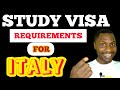 STUDY IN ITALY||STUDENT VISA REQUIREMENTS FOR ITALY|MUST WATCH