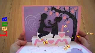 Muttertag - Beautiful Mother's day Greeting Card Idea - mother’s day POP-UP card - mother’s day card