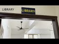 Boys washroom with partition, library and computer lab.