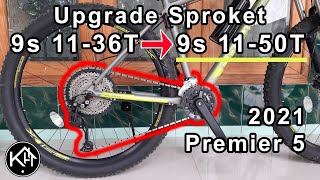 Upgrade Sprocket 9s 11 - 50T Polygon Premier 5 2021 Rasa 12 Speed Gear 11T 36T Ganti Gir Belakang