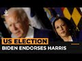 Joe Biden endorses Kamala Harris for US president | AJ #shorts