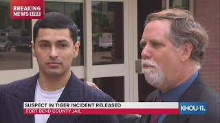 Suspect in tiger incident released from Fort Bend County jail