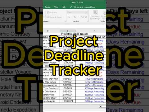 Enhance your project management skills | How to make Project deadline tracker in MS Excel