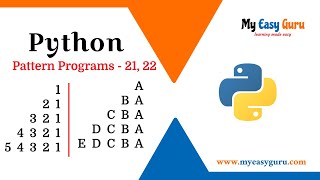 Pattern Program 21, 22 | Python Pattern Programs in Hindi | Printing Patterns in Python in Hindi