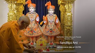 28-JAN-2025 - LIVE Sandhya Arti - BAPS Shri Swaminarayan Mandir - Toronto, Canada