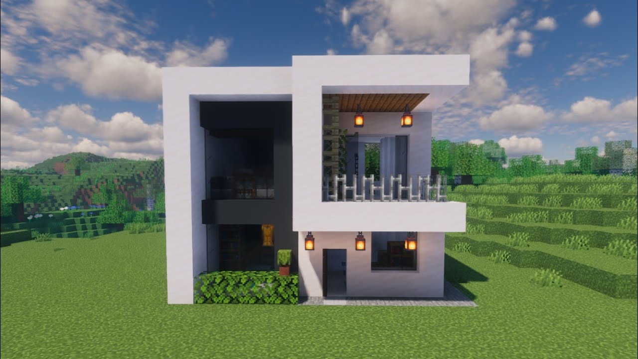 Cara Membuat Rumah Modern Simple Di Minecraft #24 - YouTube