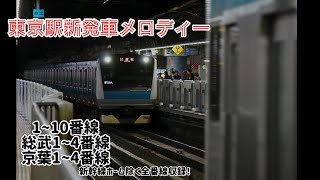 【全番線収録】東京駅 新発車メロディー