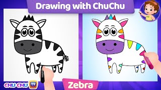 How to Draw a Cute Zebra + More Drawings with ChuChu - ChuChu TV Drawing Lessons for Kids