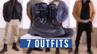 7 Outfits, 1 Pair of Combat Boots