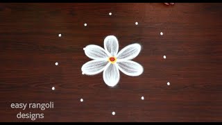 Easy Sravanamasam muggulu designs with 5 dots🌸Beautiful kolam🌸Traditional rangoli