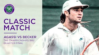 Andre Agassi vs Boris Becker | Wimbledon 1992 Quarter-final | Full Match