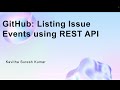 GitHub: Listing Issue Events using REST API