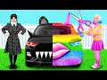 Coche Arcoiris vs Coche Negro Desafío por PaRaRa Challenge