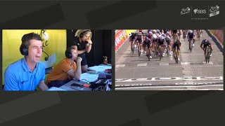 SBS Commentary team react to Stage 1 finish of Tour de France Femmes