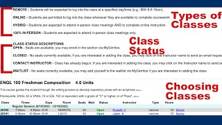 Selecting & Understanding your Class Schedule (Cerritos College)