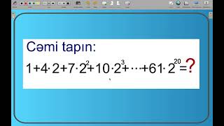 Maraqlı və sadə üsulla hesblanan olimpiada məsələsi.M.Salam.