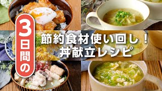 【3日間！丼献立レシピ】厚揚げ、キャベツ、卵を使いまわし！節約食材でお財布にやさしい♪｜macaroni（マカロニ）