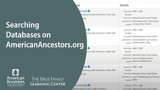 Searching Databases on AmericanAncestors.org