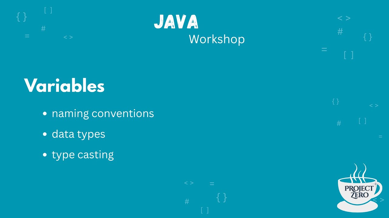 Java Workshop 02 Variables Youtube