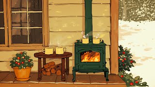 Warm Up with Coffee \u0026 Lofi ☕ Winter Fireplace Playlist 🔥🎶 Relax/Focus/Healing