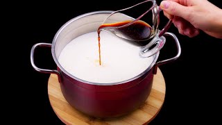 Just add soy sauce to the boiling milk! Homemade cheese