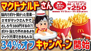 【2ch】１３０円引きってコト！？人気メニュー「マックフライポテト」の期間限定キャンペーン開始ぃぃぃぃぃ！！！！！